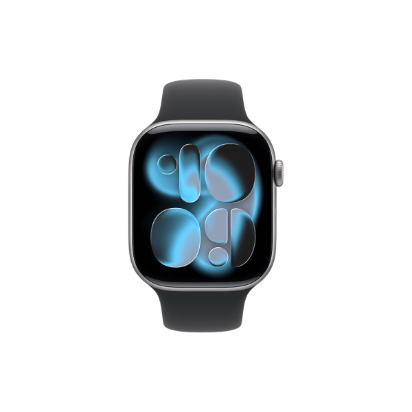 Apple Watch Series 11, 46 мм, корпус из алюминия цвета "серый космос", спортивный ремешок (S/M)