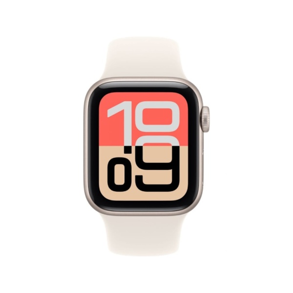 Apple Watch SE 3 (2025), 44 мм, корпус из алюминия цвета "Сияющая звезда", спортивный ремешок (M/L)