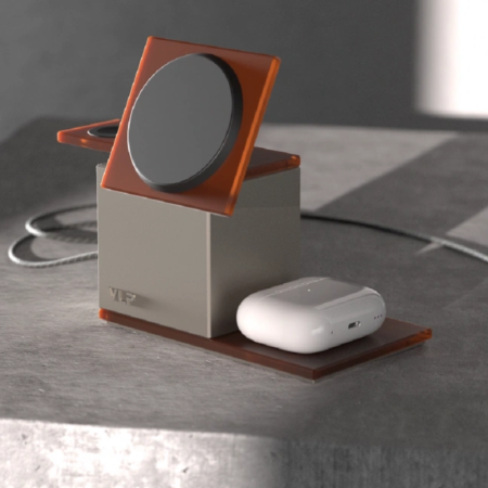 Комплект с беспроводным з/у VLP NEO Box 4 в 1 с Magsafe. Цвет: янтарно-серый