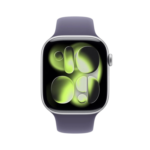 Apple Watch Series 11, 46 мм, корпус из алюминия серебристого цвета, спортивный ремешок (M/L)