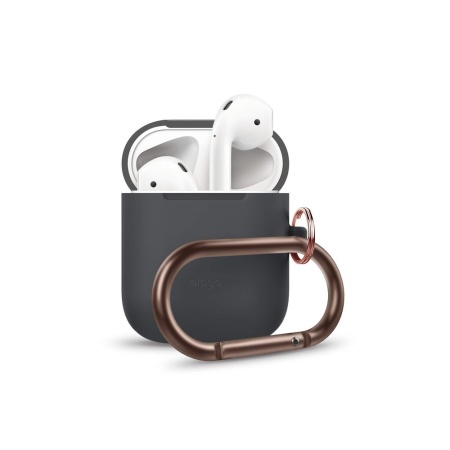 Чехол с карабином Elago для AirPods Hang case Dark Gray