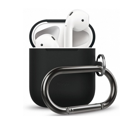 Чехол с карабином Elago для AirPods Hang case Black