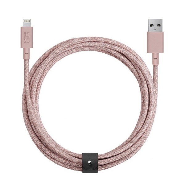 Кабель Native Union 3м., Lightning to USB. Цвет: розовый