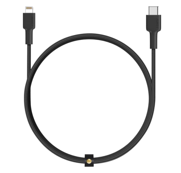 Кабель Aukey Braided Nylon MFi USB-C — Lightning 2м. Цвет: черный