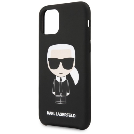 Чехол Lagerfeld для iPhone 11 Liquid Silicone Iconic Karl Hard. Цвет: черный