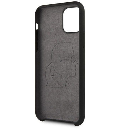 Чехол Lagerfeld для iPhone 11 Liquid Silicone Iconic Karl Hard. Цвет: черный