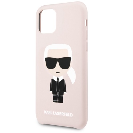 Чехол Lagerfeld для iPhone 11 Pro Liquid Silicone Iconic Karl Hard. Цвет: розовый