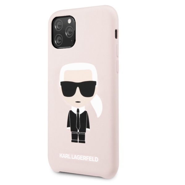 Чехол Lagerfeld для iPhone 11 Pro Liquid Silicone Iconic Karl Hard. Цвет: розовый