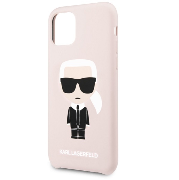 Чехол Lagerfeld для iPhone 11 Liquid Silicone Iconic Karl Hard. Цвет: розовый