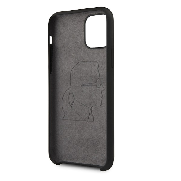 Чехол Lagerfeld для iPhone 11 Liquid Silicone Iconic Hard. Цвет: черный/розовый 