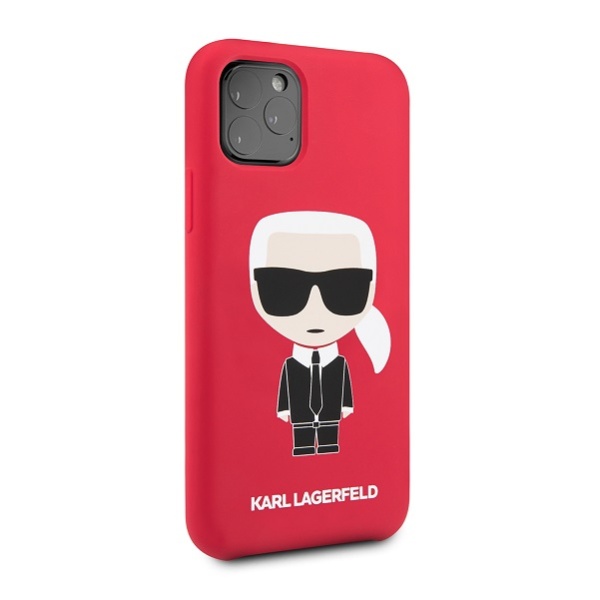 Чехол Lagerfeld для iPhone 11 Pro Max Liquid Silicone Iconic Karl Hard. Цвет: красный