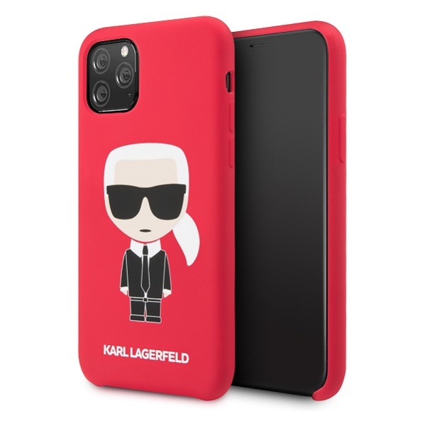 Чехол Lagerfeld для iPhone 11 Pro Max Liquid Silicone Iconic Karl Hard. Цвет: красный