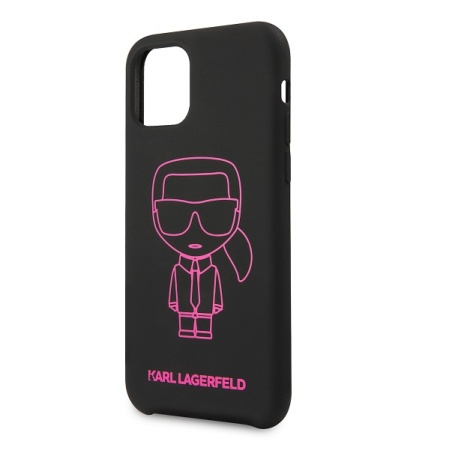 Чехол Lagerfeld для iPhone 11 Pro Max Liquid Silicone Iconic Hard. Цвет: черный/розовый