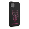 Чехол Lagerfeld для iPhone 11 Pro Max Liquid Silicone Iconic Hard. Цвет: черный/розовый 