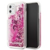 Чехол Lagerfeld для iPhone 11 Liquid Glitter Floatting charms Hard. Цвет: черный/"Розовое золото"