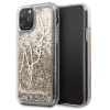 Чехол Lagerfeld для iPhone 11 Pro Max Liquid Glitter Karl signature. Цвет: прозрачный/золотой