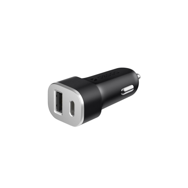 Автомобильное зарядное устройство Deppa USB-C, USB-A 18Вт + кабель USB-C — Lightning. Цвет: белый