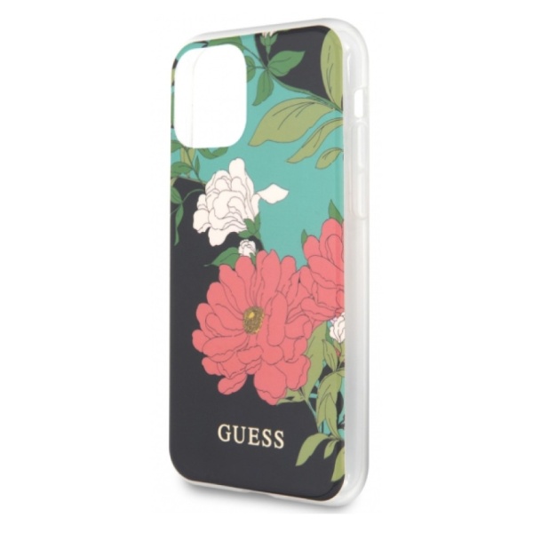 Чехол Guess для iPhone 11 Flower TPU/PC Hard Shiny N.1. Цвет: черный