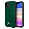Чехол Guess для iPhone 11 Animal Croco with metal logo, полиуретан. Цвет: зеленый