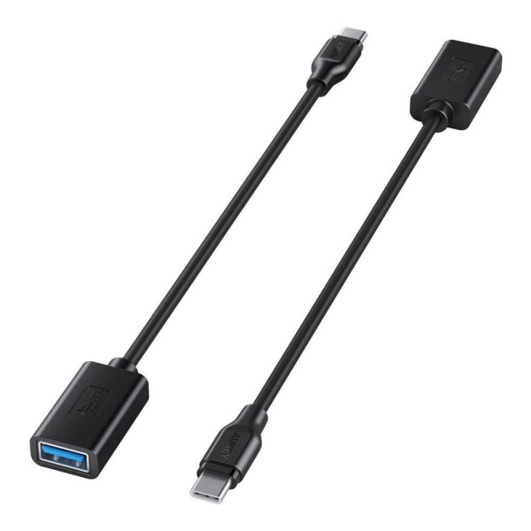 Адаптер Aukey CB-A26 USB Type-C — USB-A для MacBook (2-pack). Цвет: чёрный