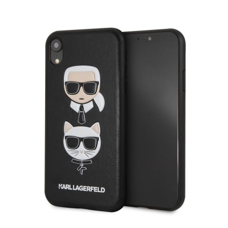 Чехол Lagerfeld для iPhone XR Leather Iconic Karl Hard. Цвет: чёрный