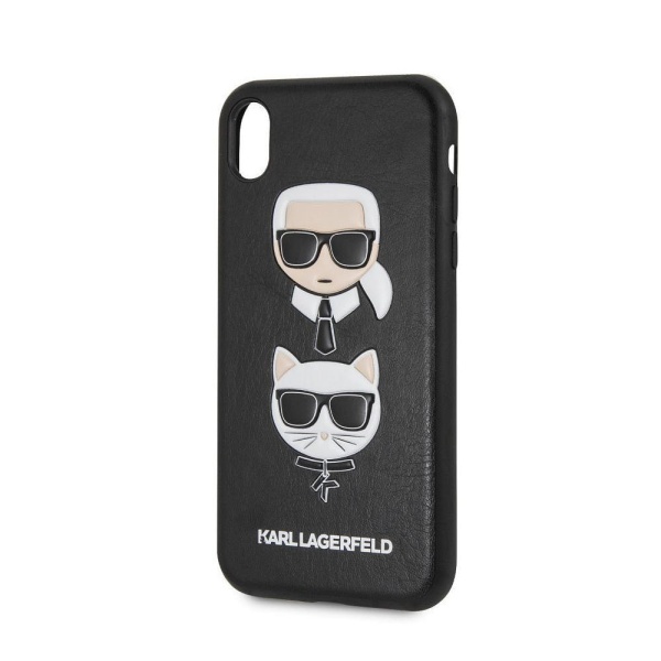 Чехол Lagerfeld для iPhone XR Leather Iconic Karl Hard. Цвет: чёрный