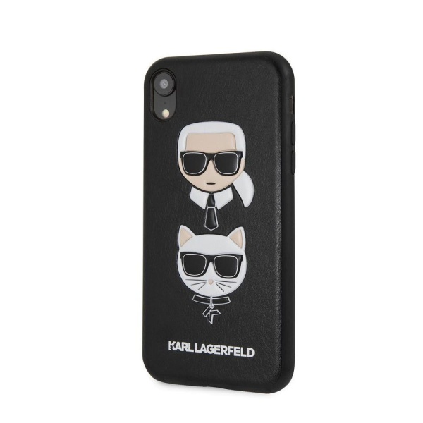 Чехол Lagerfeld для iPhone XR Leather Iconic Karl Hard. Цвет: чёрный