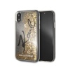Чехол Lagerfeld для iPhone XR Liquid glitter Karl signature Hard. Цвет: золотой
