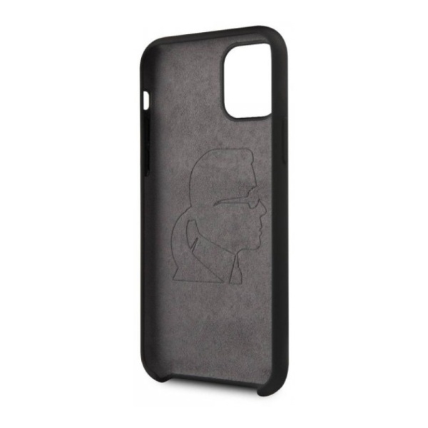 Чехол Lagerfeld для iPhone 11 Liquid Silicone Iconic Hard. Цвет: черный/желтый