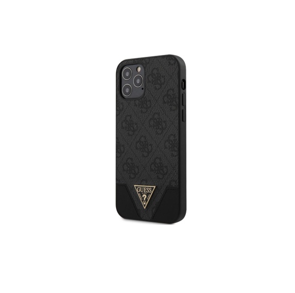 Чехол Guess для iPhone 12/12 Pro Triangle Metal Logo. Цвет: серый