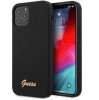 Чехол Guess для iPhone 12/12 Pro Liquid Silicone Gold Metal Logo. Цвет: чёрный