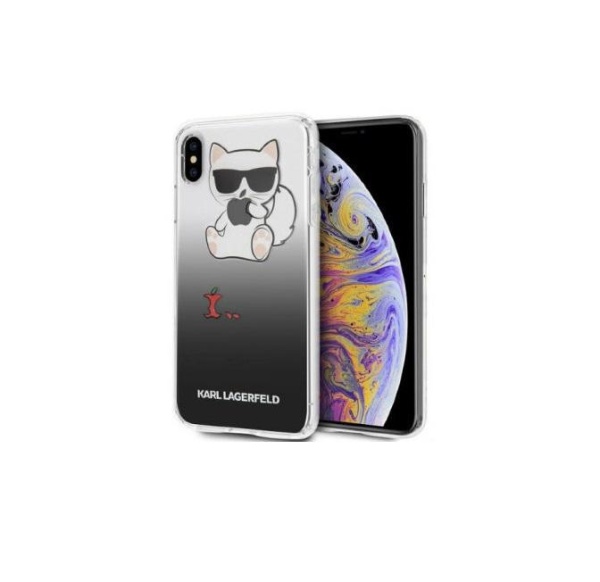 Чехол Lagerfeld для iPhone XS Max Choupette Fun. Прозрачный