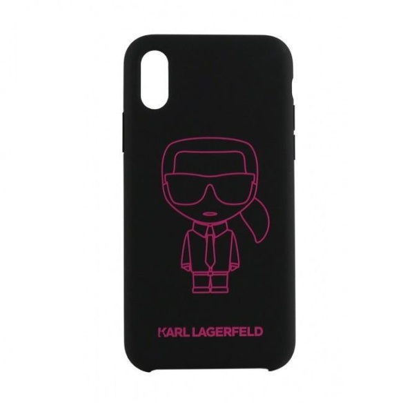 Чехол Lagerfeld Double Layer Karl's Head для iPhone X/XS. Цвет: чёрный/розовый