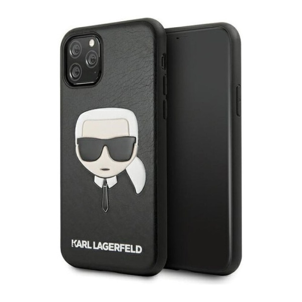 Чехол Lagerfeld для iPhone 11 Pro Max Leather Karl's Head. Цвет: чёрный