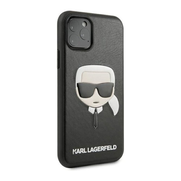 Чехол Lagerfeld для iPhone 11 Pro Max Leather Karl's Head. Цвет: чёрный