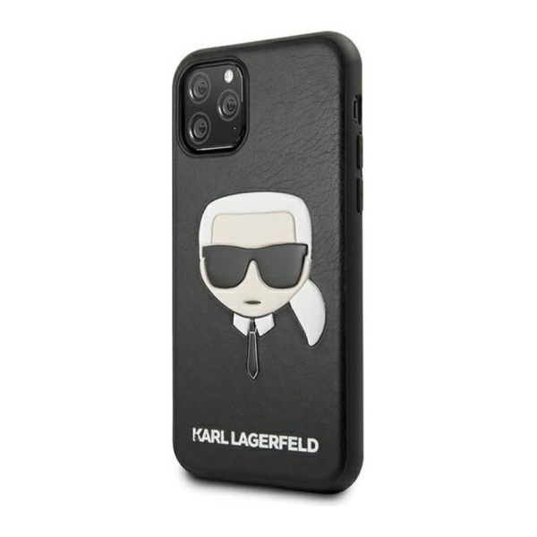 Чехол Lagerfeld для iPhone 11 Pro Max Leather Karl's Head. Цвет: чёрный