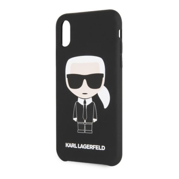 Чехол Lagerfeld для iPhone XR Liquid Silicone iconic Karl. Цвет: чёрный