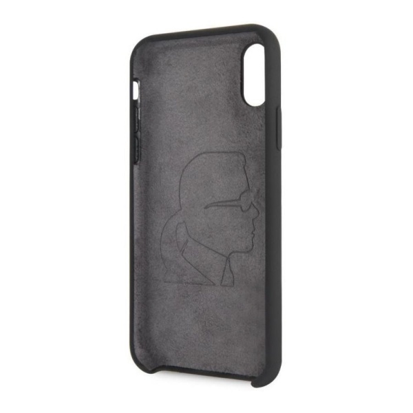 Чехол Lagerfeld для iPhone XR Liquid Silicone iconic Karl. Цвет: чёрный