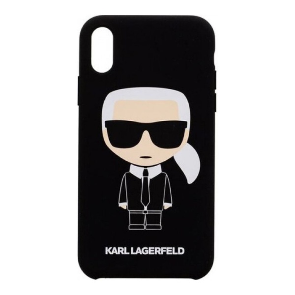 Чехол Lagerfeld для iPhone XR Liquid Silicone iconic Karl. Цвет: чёрный