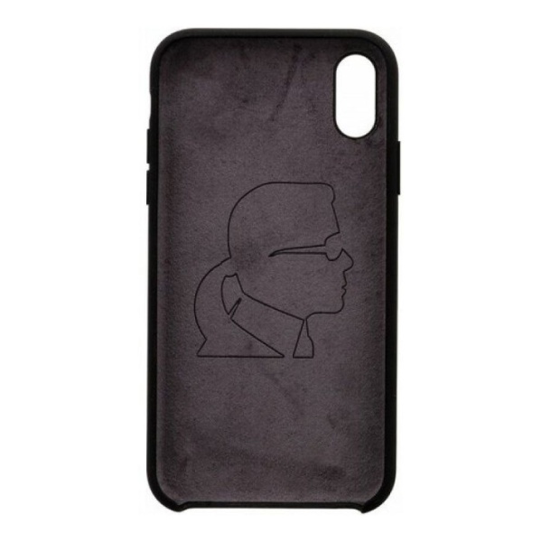 Чехол Lagerfeld для iPhone XR Liquid Silicone iconic Karl. Цвет: чёрный