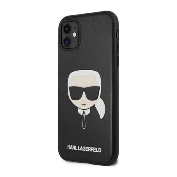 Чехол Lagerfeld для iPhone 11 PU Leather Karl's Head. Цвет: чёрный