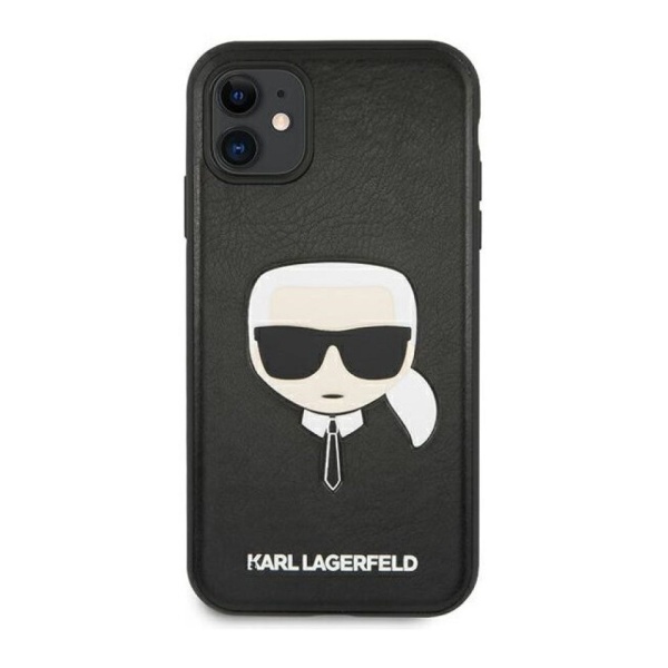 Чехол Lagerfeld для iPhone 11 PU Leather Karl's Head. Цвет: чёрный