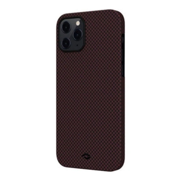 Чехол Pitaka MagEZ Case для iPhone 12 Pro Max, шахматное плетение. Цвет: чёрно-красный