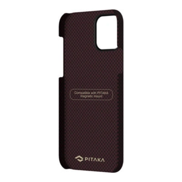 Чехол Pitaka MagEZ Case для iPhone 12 Pro, шахматное плетение. Цвет: чёрно-красный