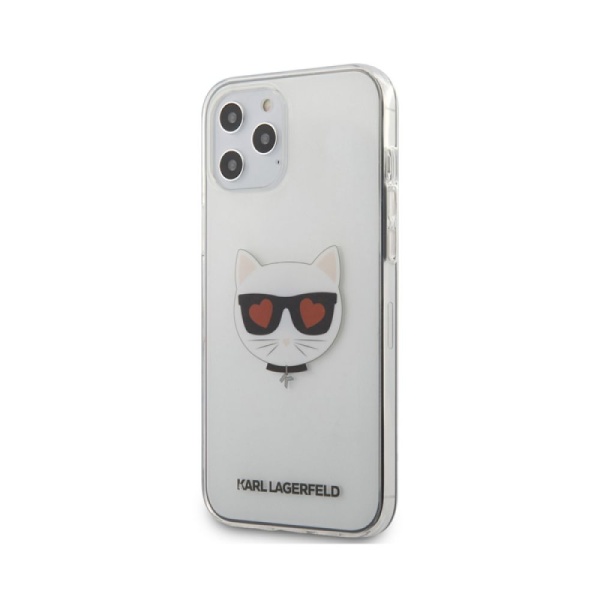 Чехол Lagerfeld для iPhone 12 Pro Max PC/TPU Choupette head Hard. Прозрачный