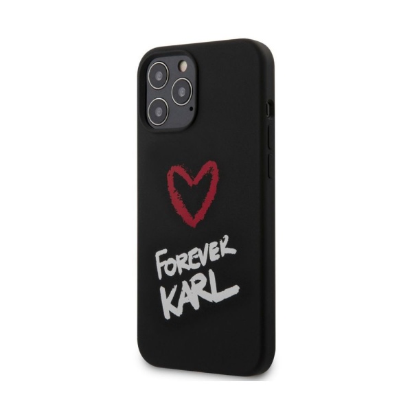 Чехол Lagerfeld для iPhone 12 Pro Max Liquid Silicone Forever Karl Hard. Цвет: чёрный