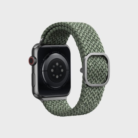 Ремешок нейлоновый Uniq Aspen для Apple Watch 42мм/44мм. Цвет: зелёный