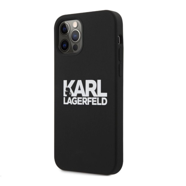 Чехол Lagerfeld для iPhone 12 Pro Max Liquid Silicone Choupette. Цвет: чёрный