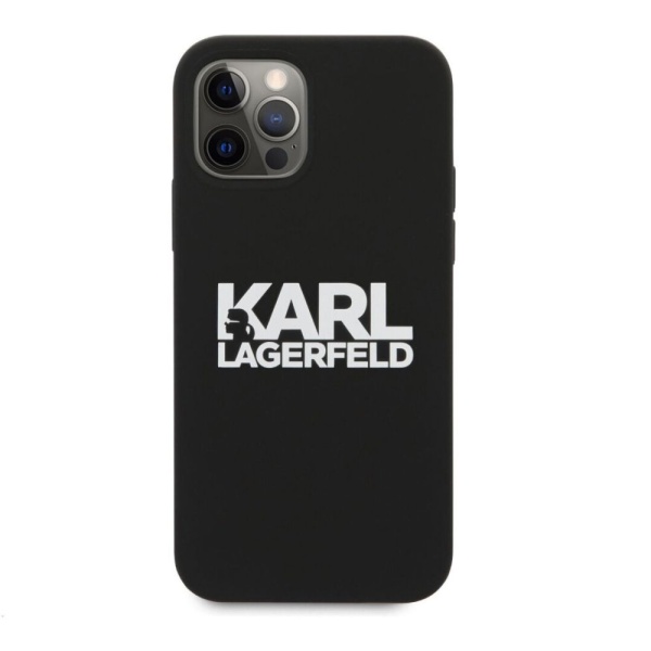 Чехол Lagerfeld для iPhone 12 Pro Max Liquid Silicone Choupette. Цвет: чёрный