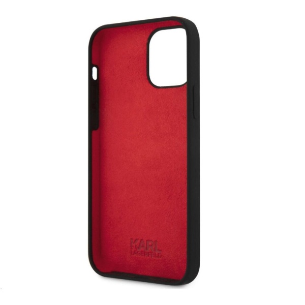 Чехол Lagerfeld для iPhone 12 Pro Max Liquid Silicone Choupette. Цвет: чёрный